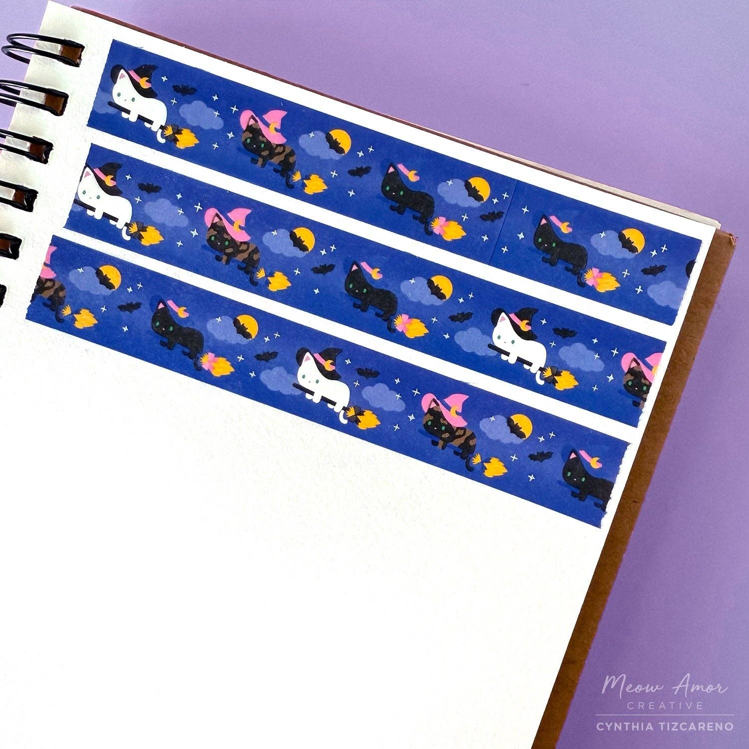 Flying Witch Cats Holo Foil Washi Tape | Meow Amor Creative