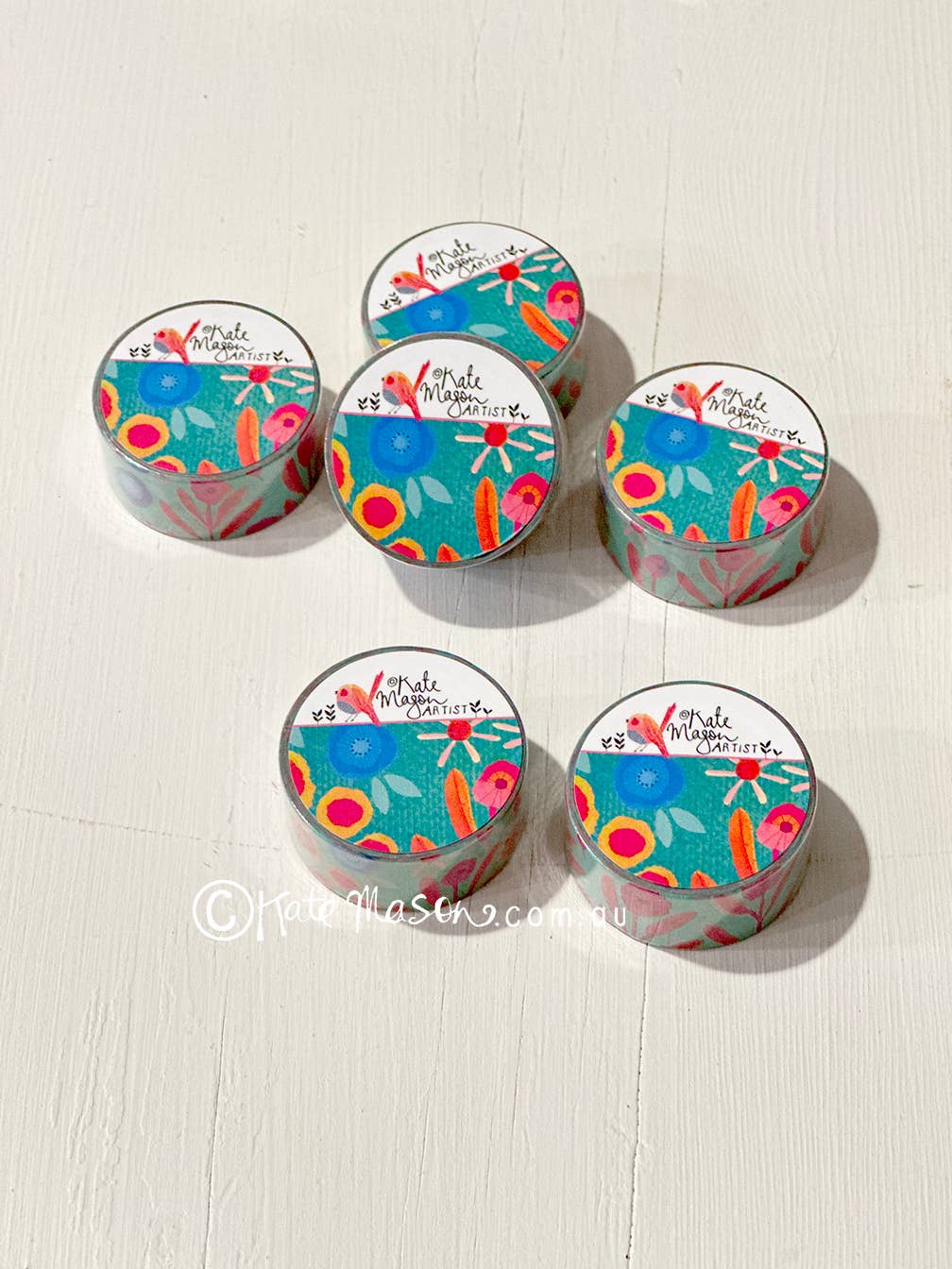 Florally Floral Aqua Washi Tape | Kate Mason Artist