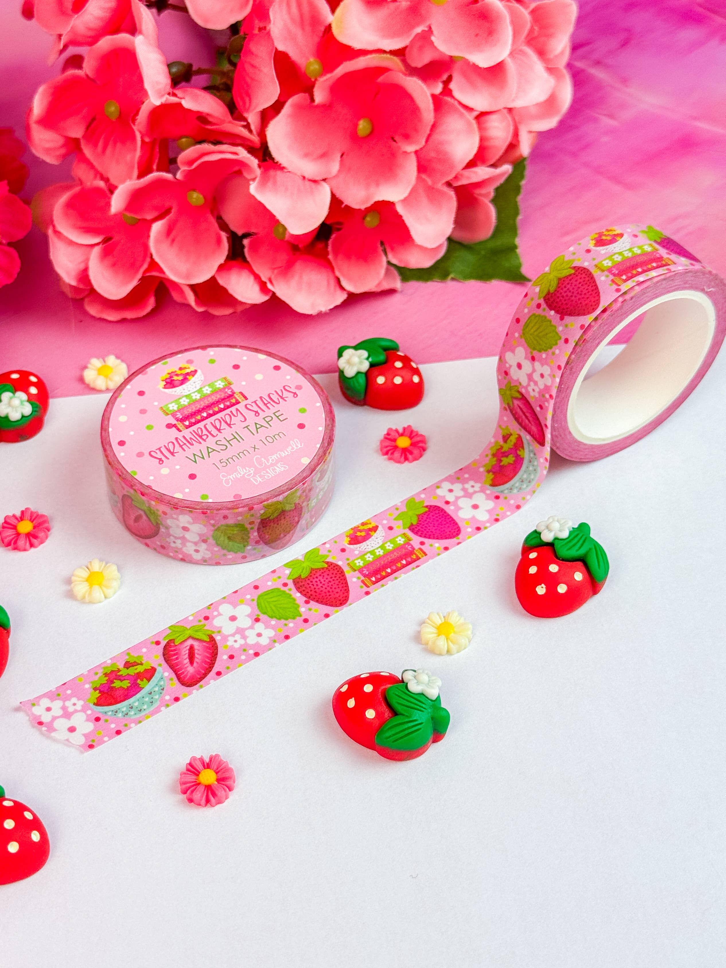 Strawberry Stacks Washi Tape | Emily Cromwell Designs