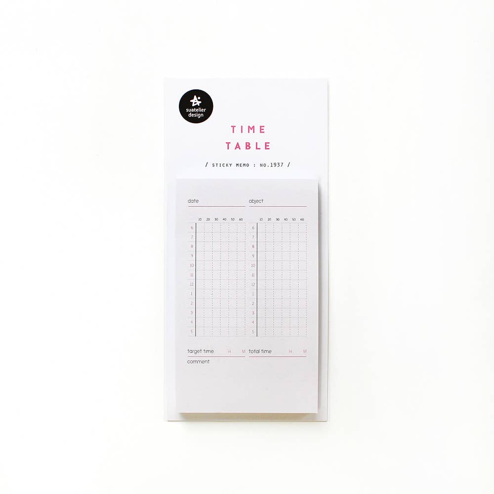 Time Table Sticky Memo by Suatelier