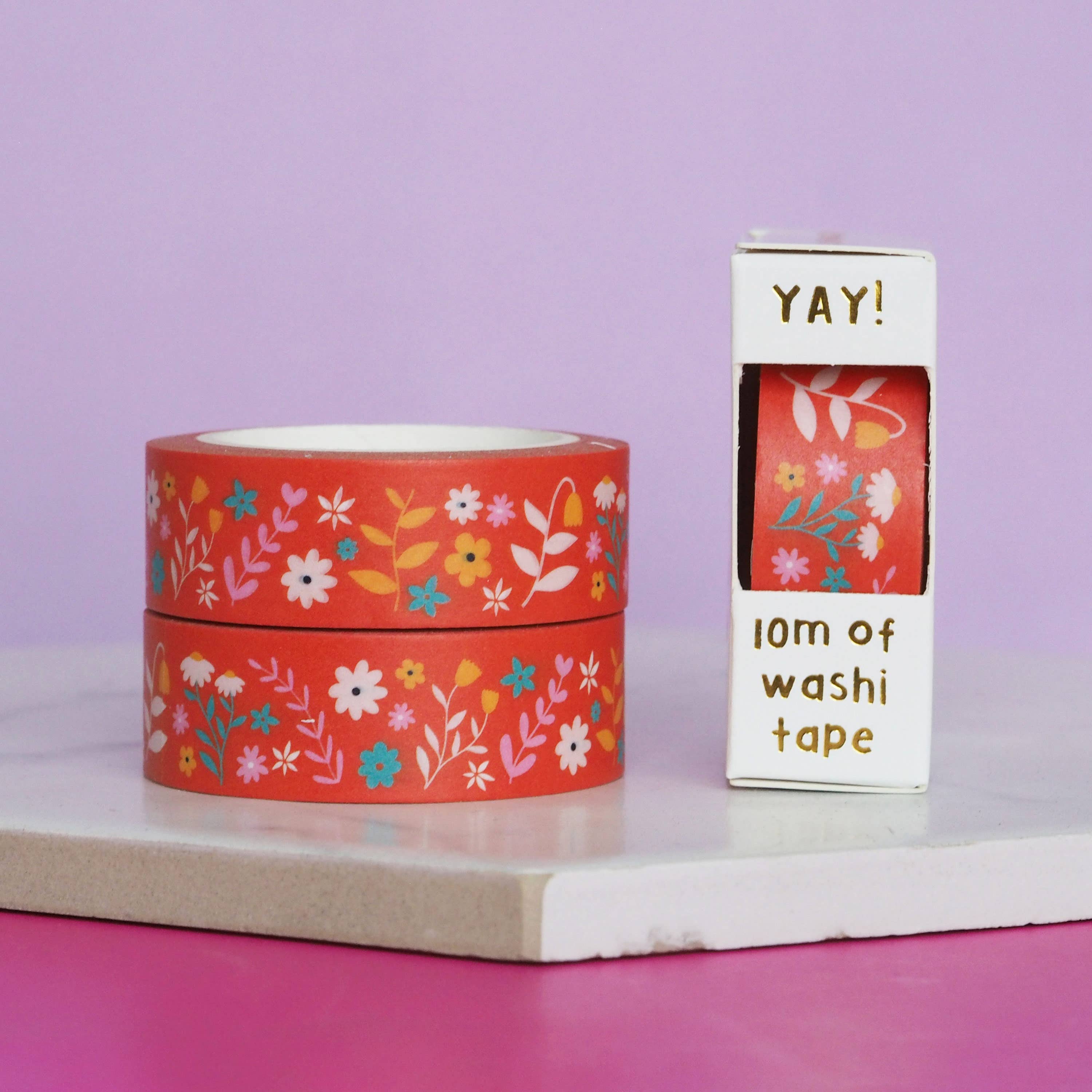Bright Floral Flourish Washi Tape | Nutmeg and Arlo