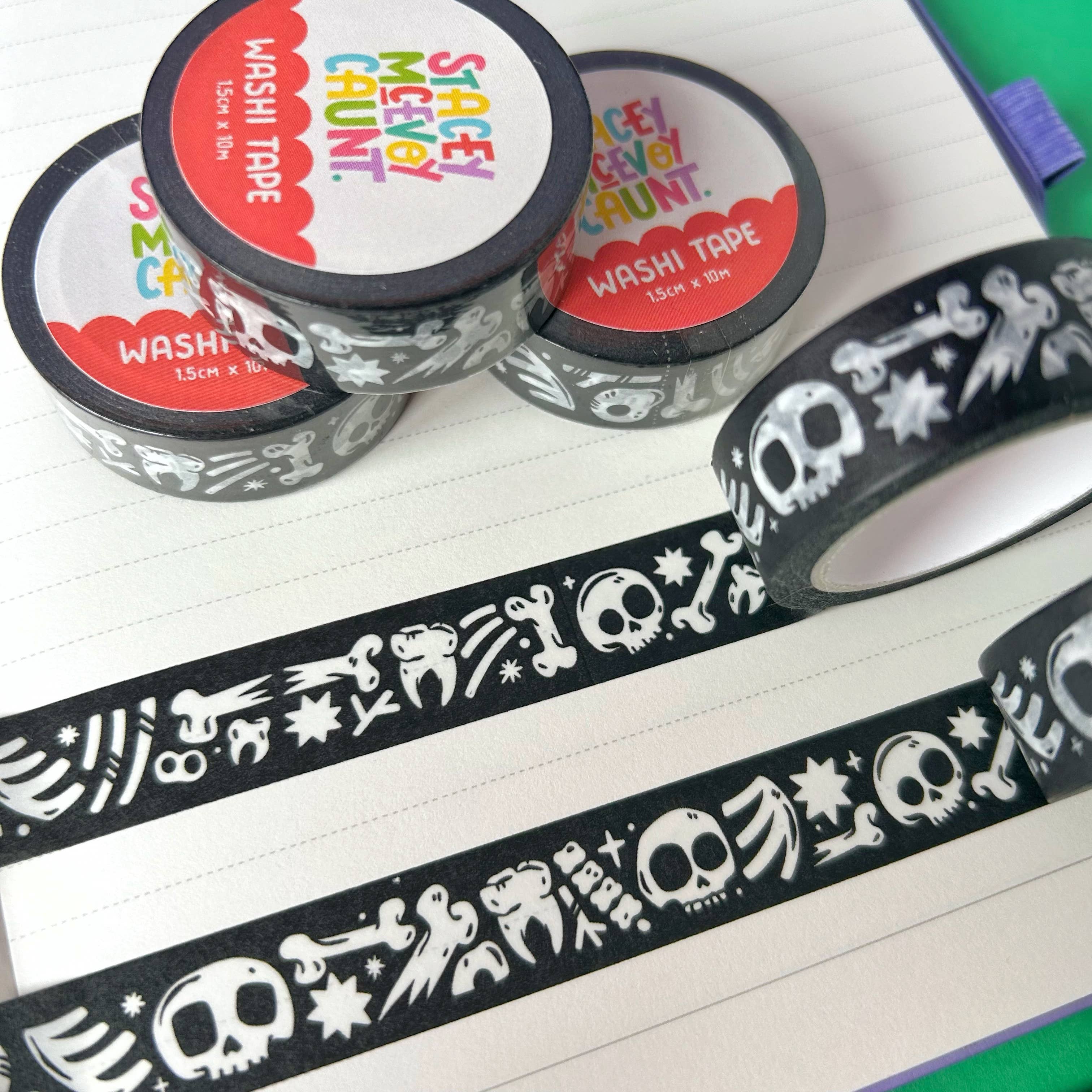 Skull and Bones washi tape by Stacey McEvoy Caunt | skull and bones pattern | Papertail Fox