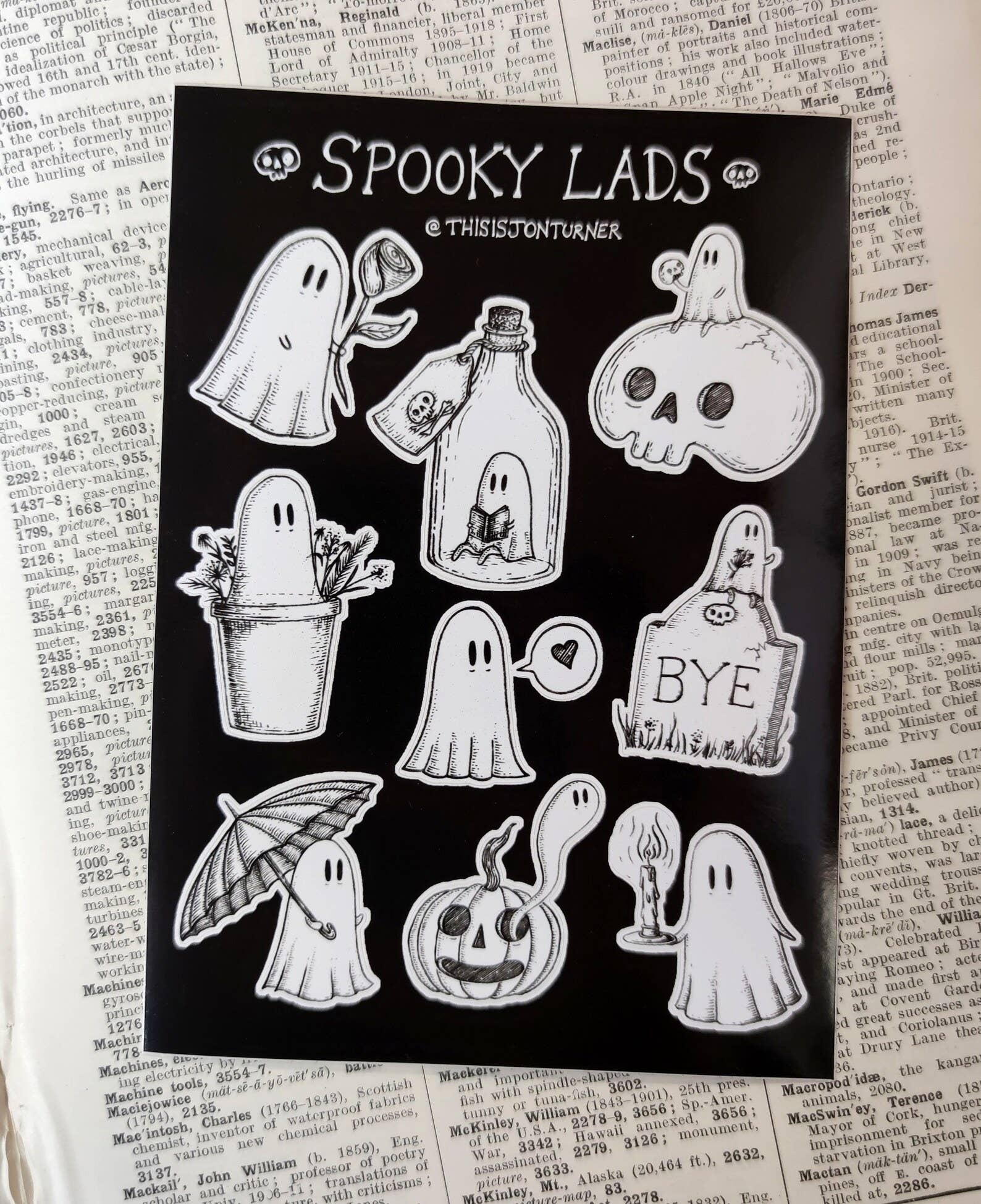 Spooky Lads Sticker Sheet - Ghost Stickers by Jon Turner | Papertail Fox
