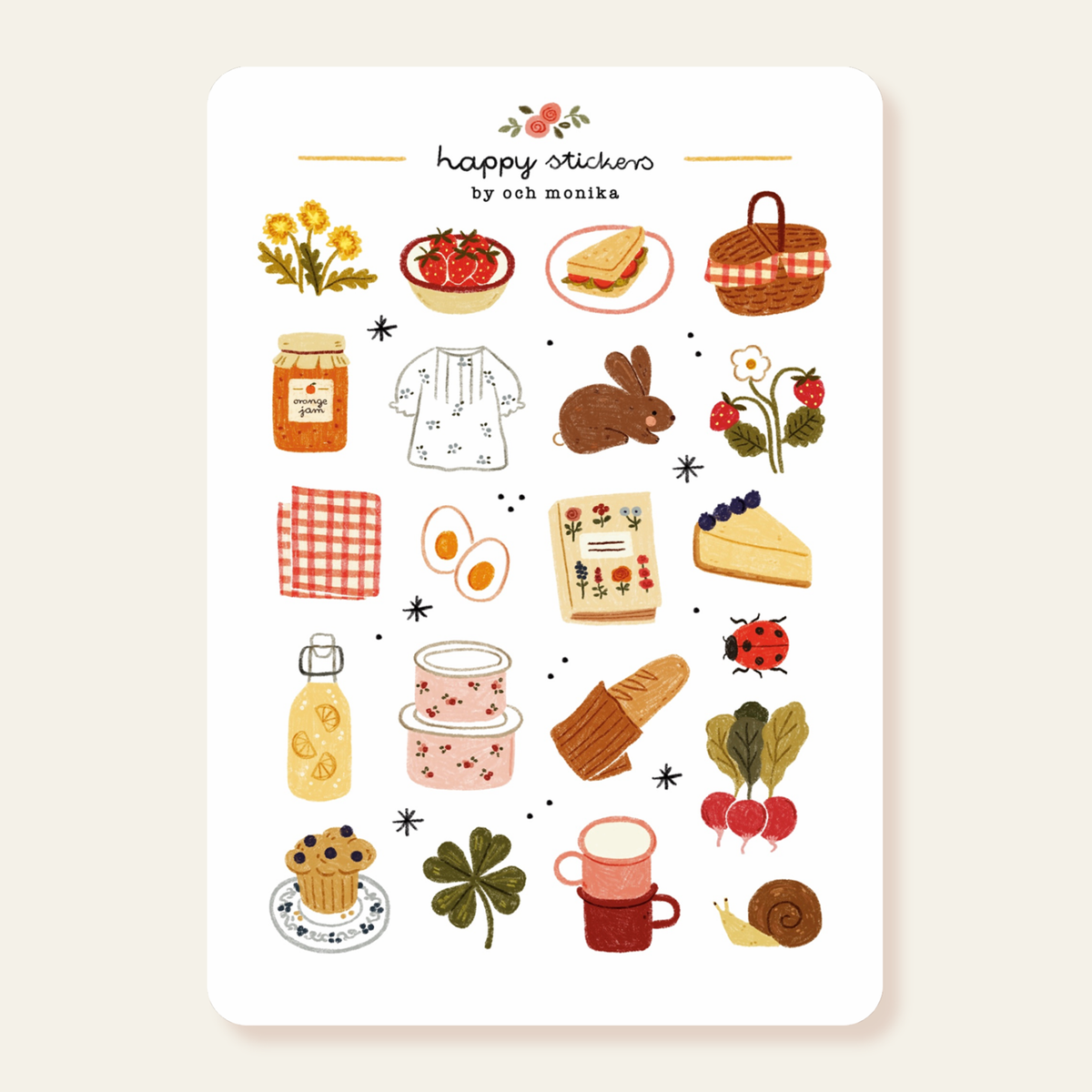 Spring Picnic Sticker Sheet | Och Monika