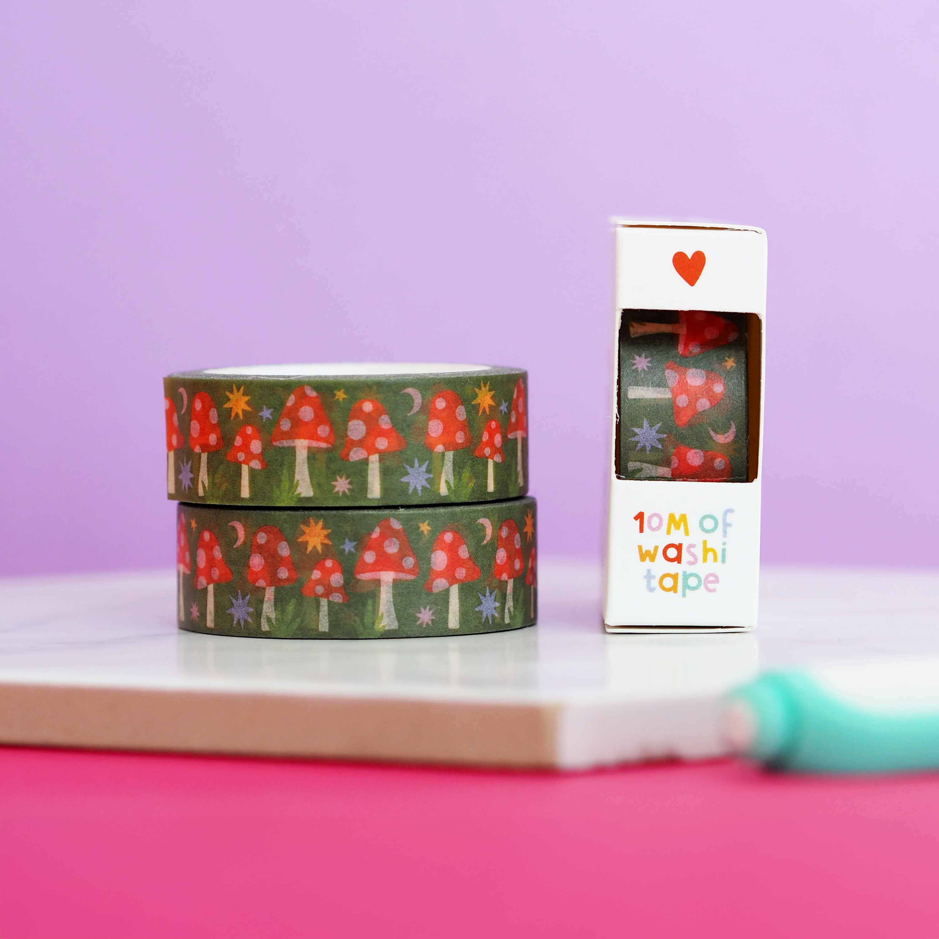 Green Toadstool Washi Tape | Nutmeg and Arlo