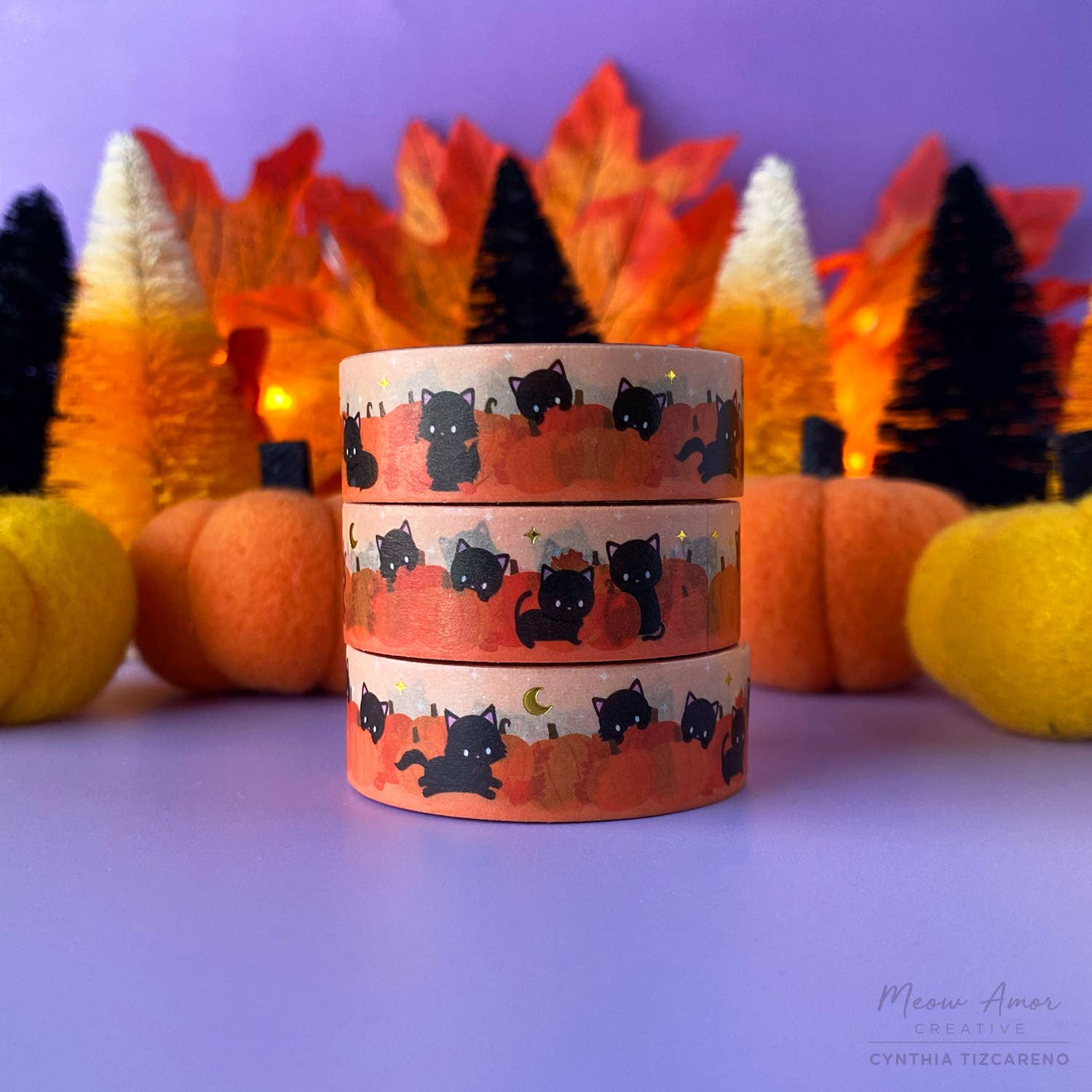 Pumpkin Patch Gold Foil Washi Tape | Meow Amor Creative