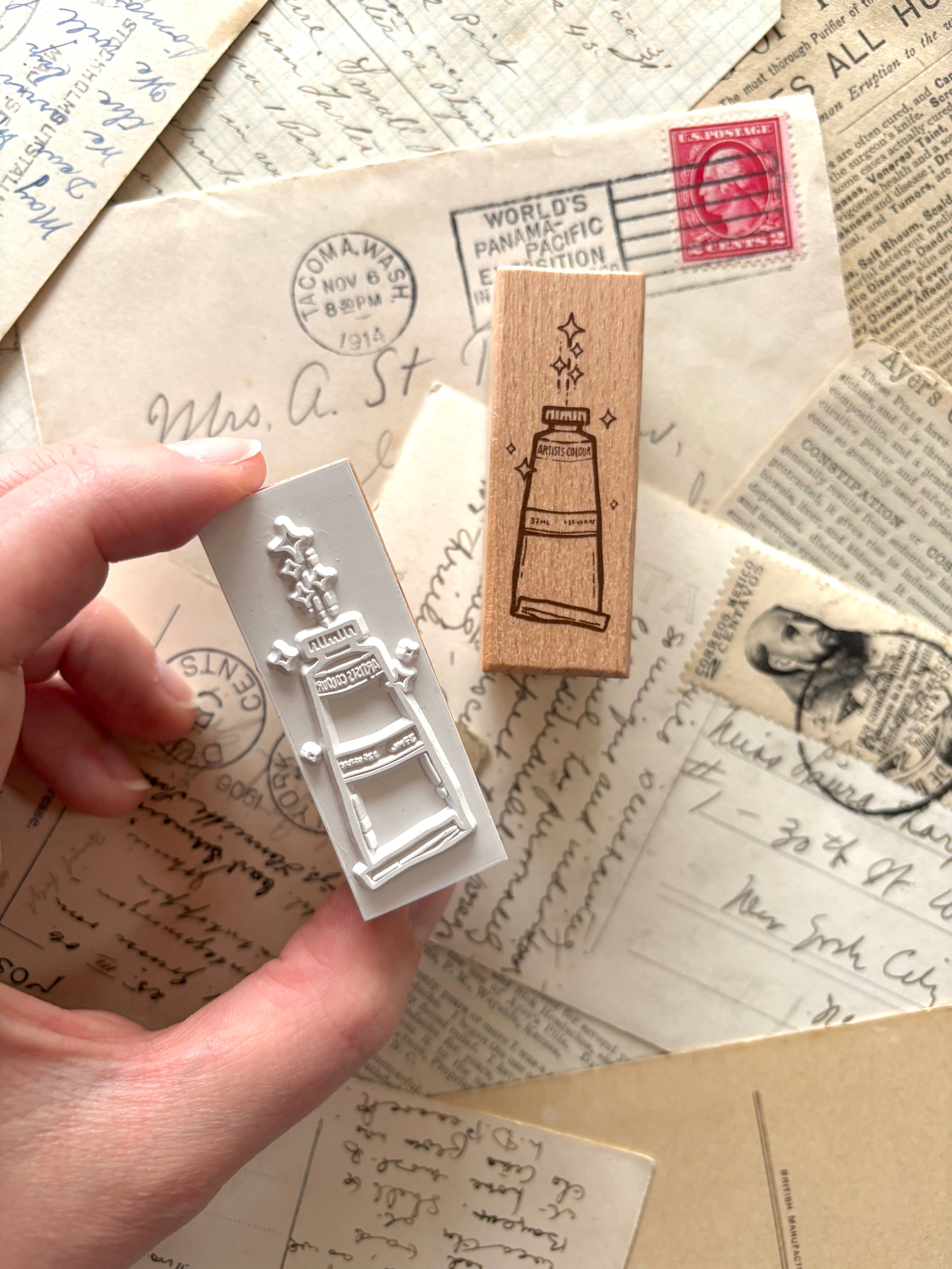 Paint Tube Rubber Stamp | The Creeping Moon