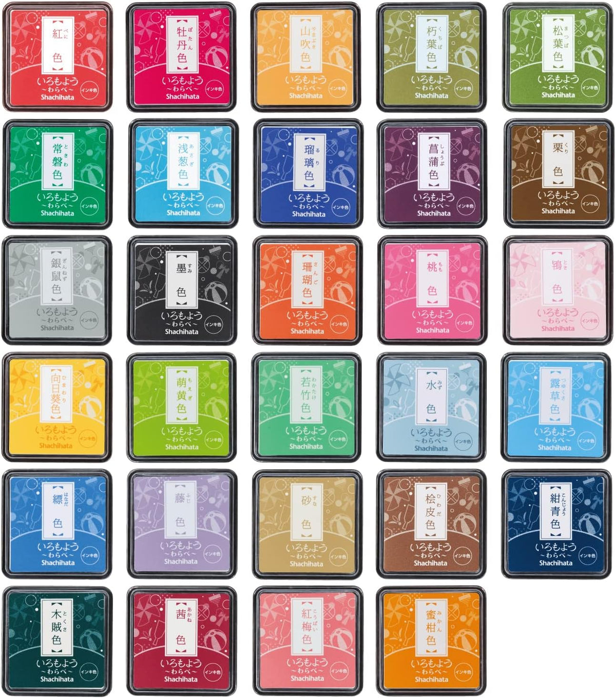 All 29 colors of Shachihata Iromoyo Warabe mini stamp pads | Papertail Fox