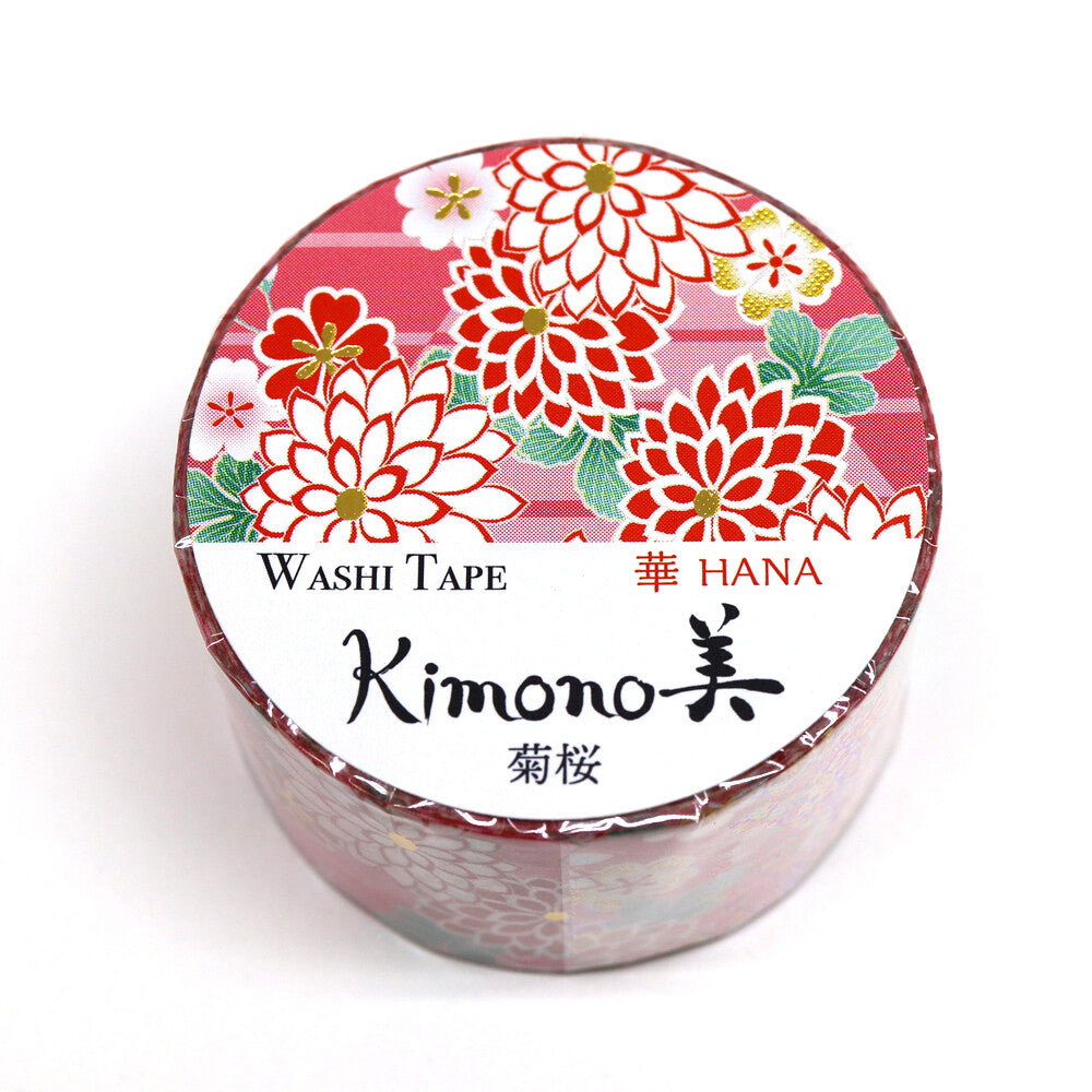 Kiku-zakura Washi Tape, Wide | Kamiiso SAIEN