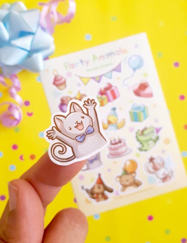 Cute party animals Sticker sheet