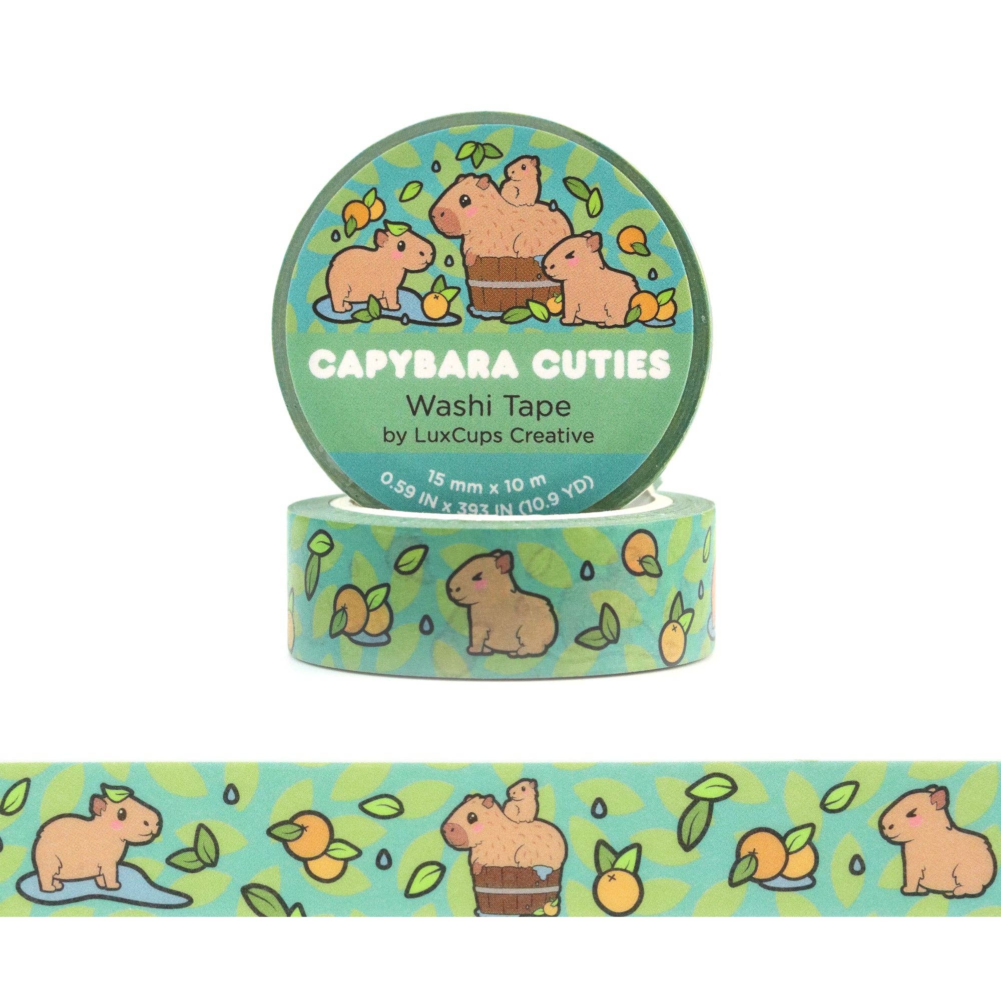 Capybara Cuties Washi Tape by LuxCups Creative | Papertail Fox