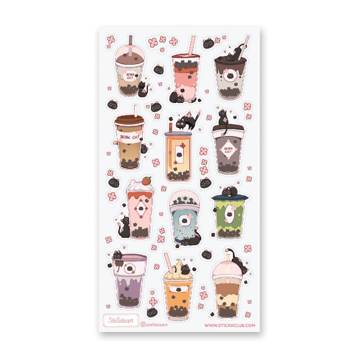 Boba Cats Sticker Sheet by Stickii | Papertail Fox
