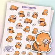 Sakura Red Panda Sticker Sheet | CutieSquad | Papertail Fox