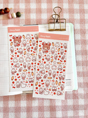Rabbit Friends Sticker Sheet no.043 by Cherry Rabbit | Papertail Fox