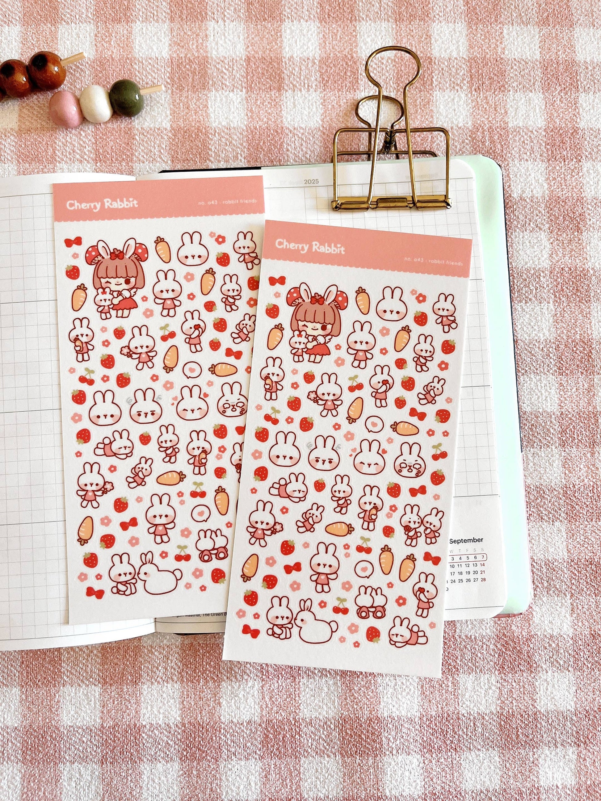 Rabbit Friends Sticker Sheet no.043 by Cherry Rabbit | Papertail Fox