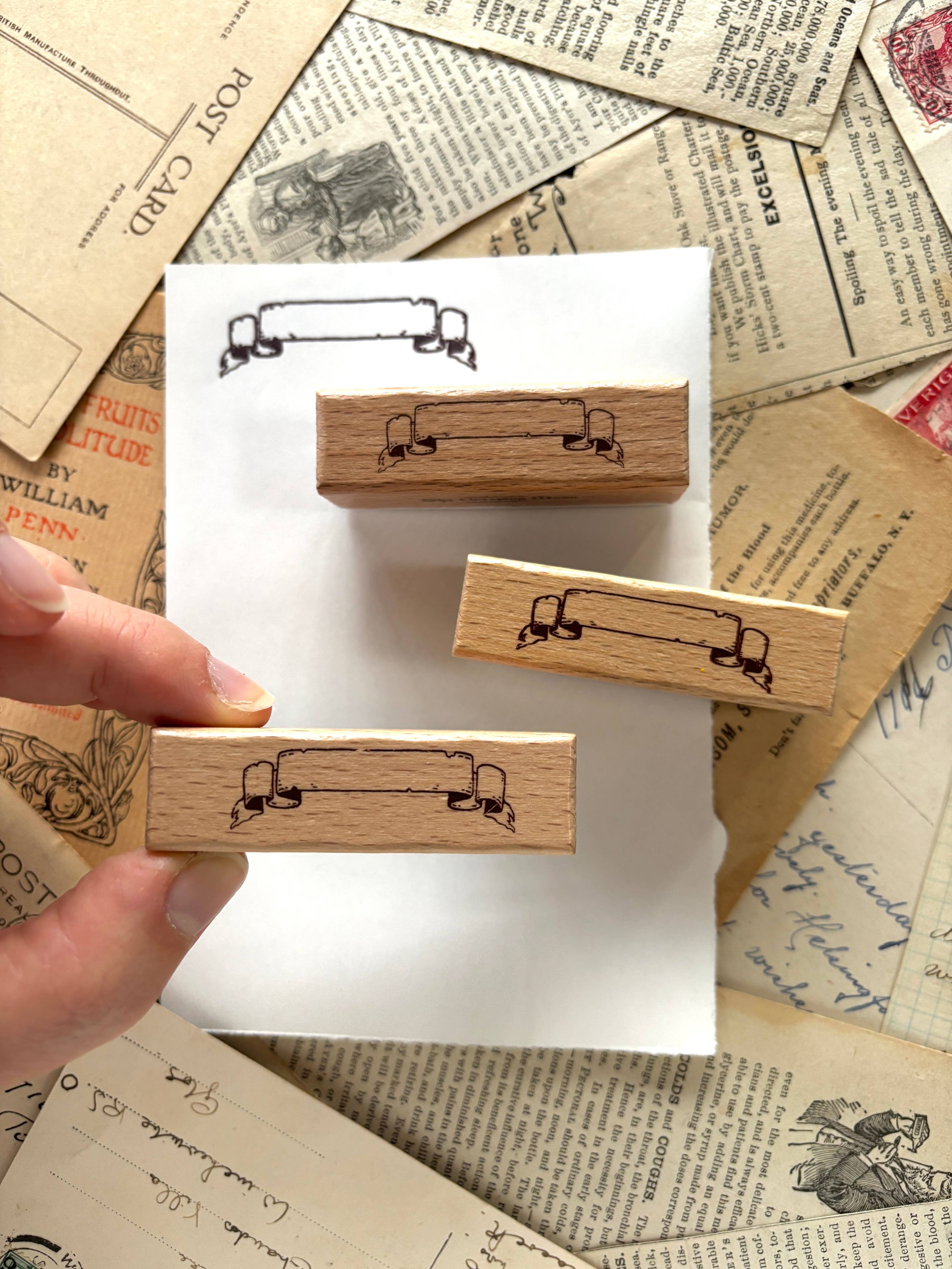 Scroll Banner Rubber Stamp | The Creeping Moon