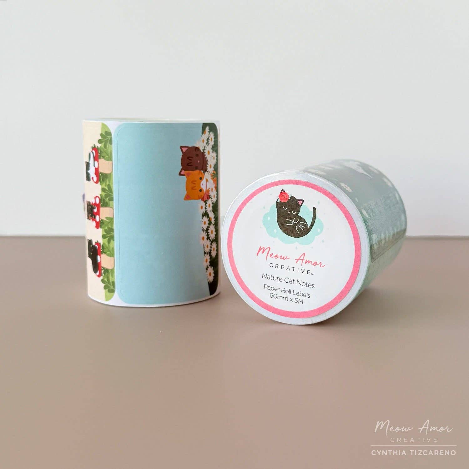 Nature Cats Paper Roll Labels