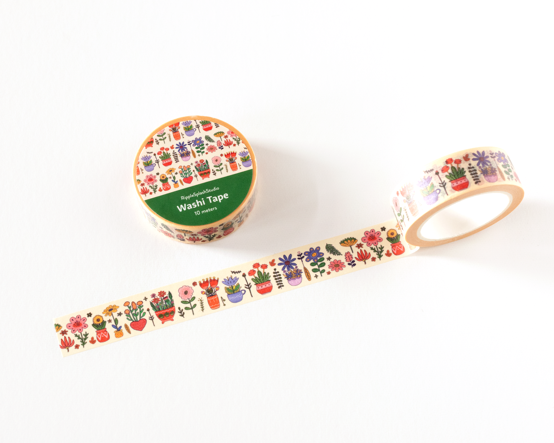 Floral Plant Pots Washi Tape by RippleSplash Studio | Papertail Fox