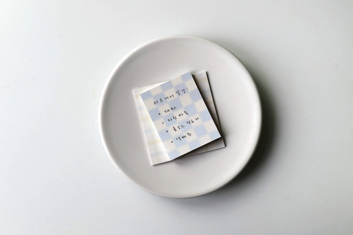 Periwinkle Checker 3 Pad Sticky Memo Set | Suatelier