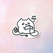 Win Face Game Cat Die Cut Sticker | Robot Dance Battle - Papertail Fox