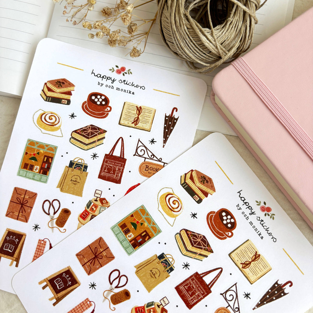 Rainy Bookshop Sticker Sheet | Och Monika