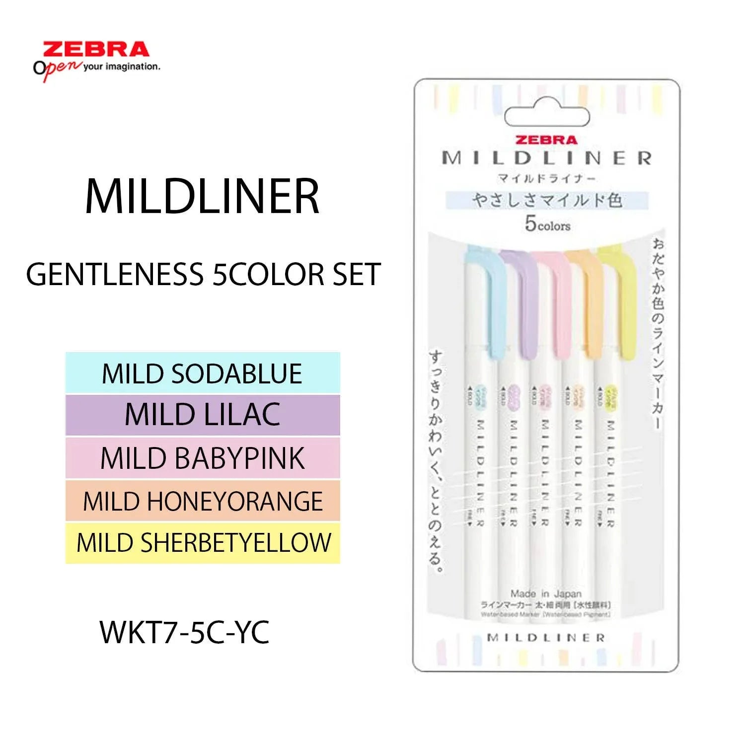 Zebra Mildliner Highlighter 5 Color Set - Papertail Fox