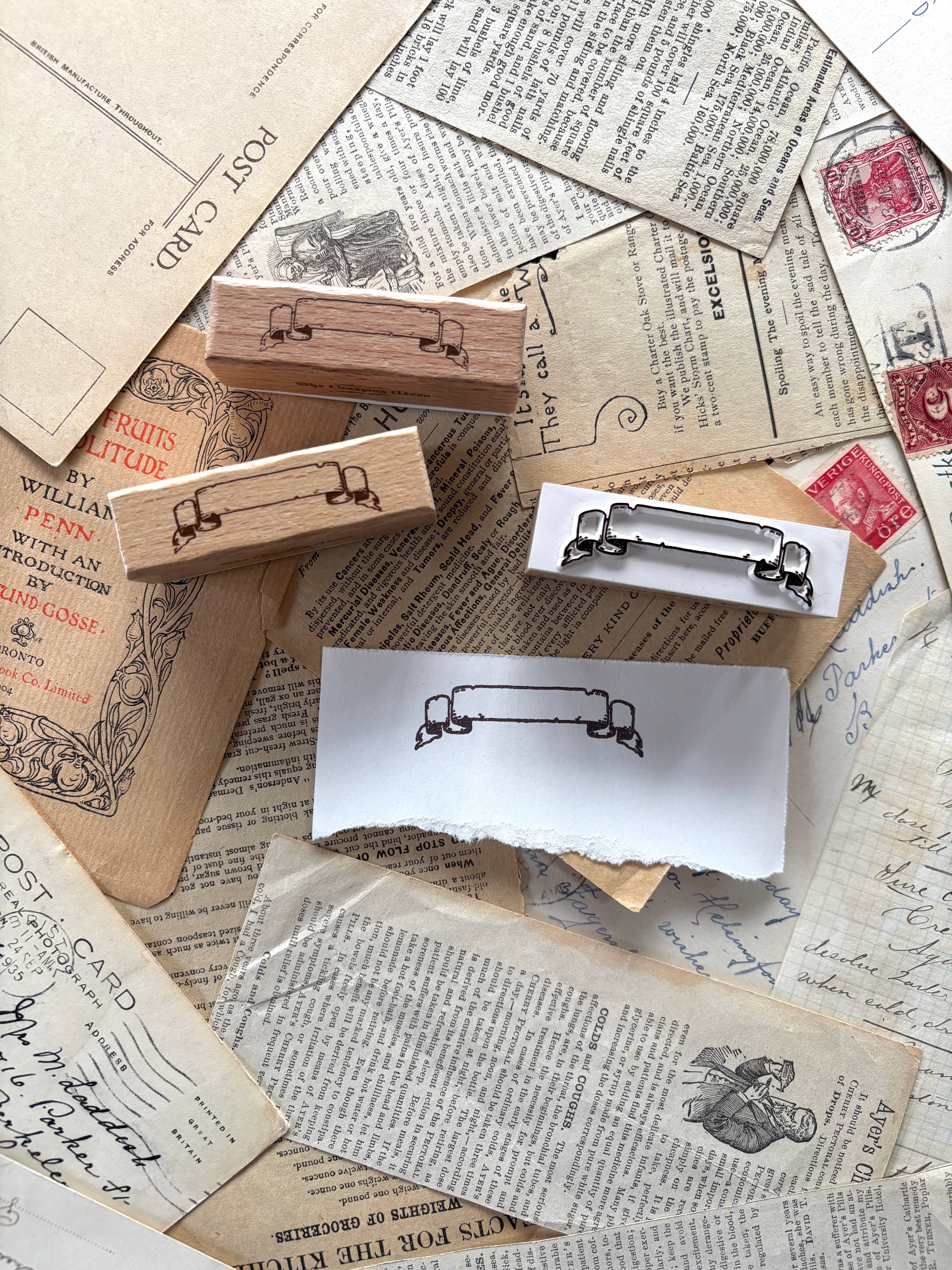 Scroll Banner Rubber Stamp | The Creeping Moon