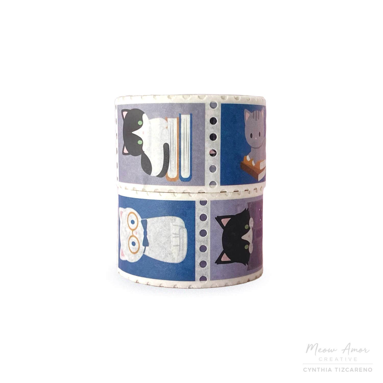 Book Cats Stamp Washi Tape