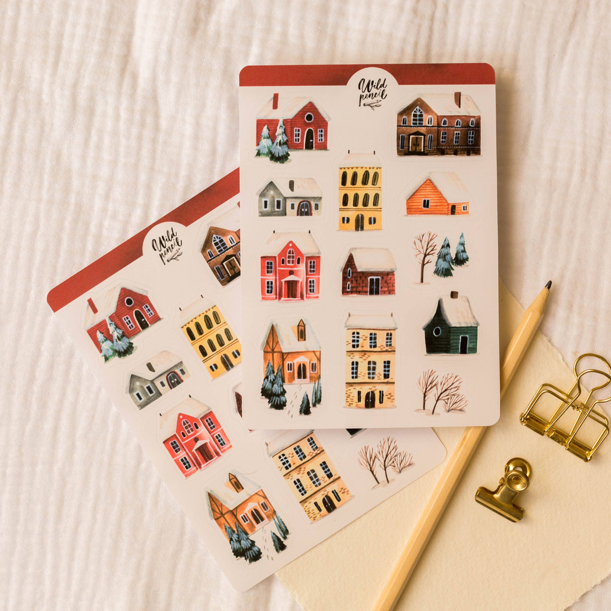 Winter Town Sticker Sheet | Wild Pencil Studio