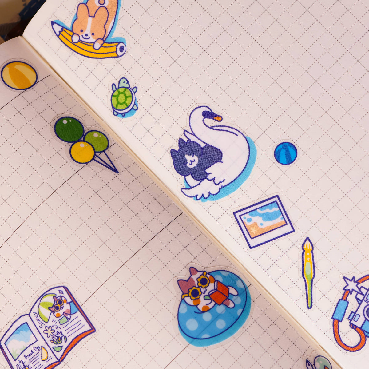 Summer Pool Party Clear Sticker Sheet | Thousand Skies