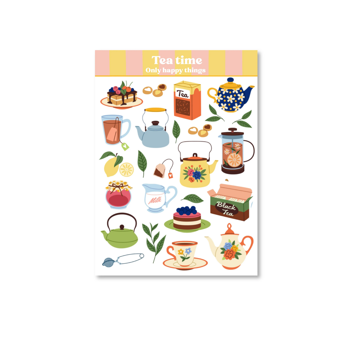 Making Tea Sticker Tea Time Sticker Sheet | Only Happy Things Stationery – Papertail Fox