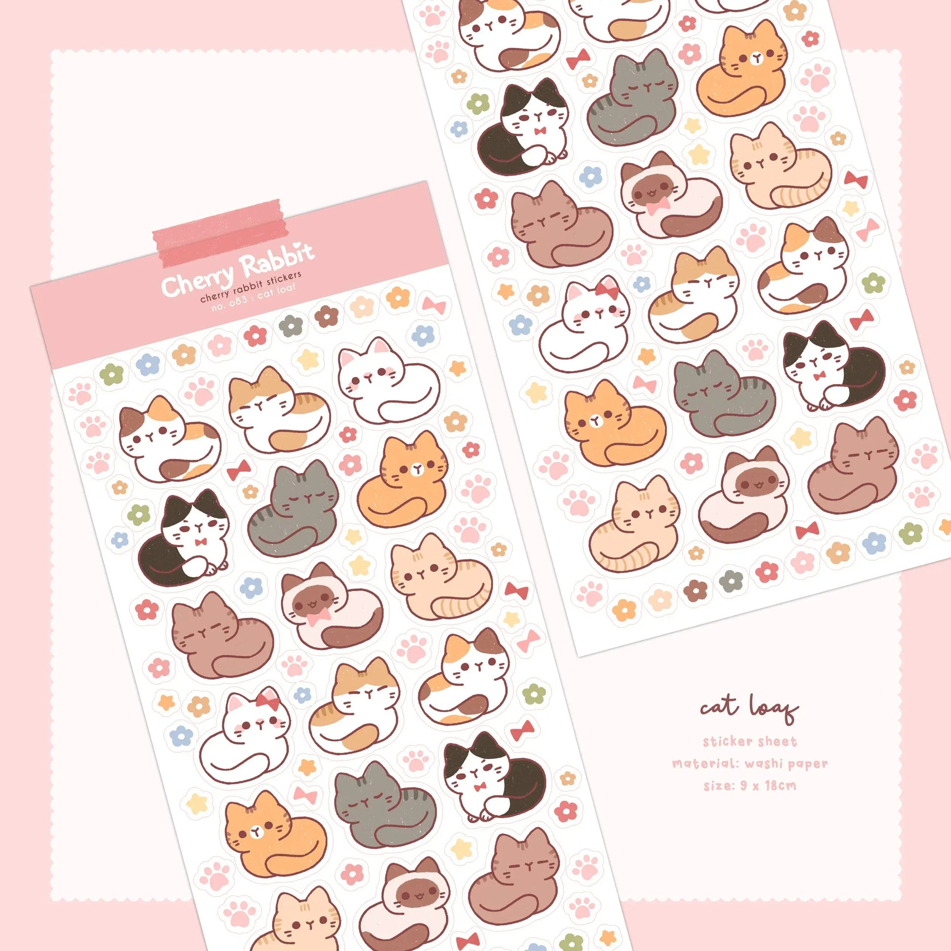 Cat Loaf Sticker Sheet no.083 - Papertail Fox