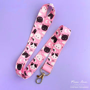 Meow Meow Pink Lanyard by Meow Amor Creative | Papertail Fox