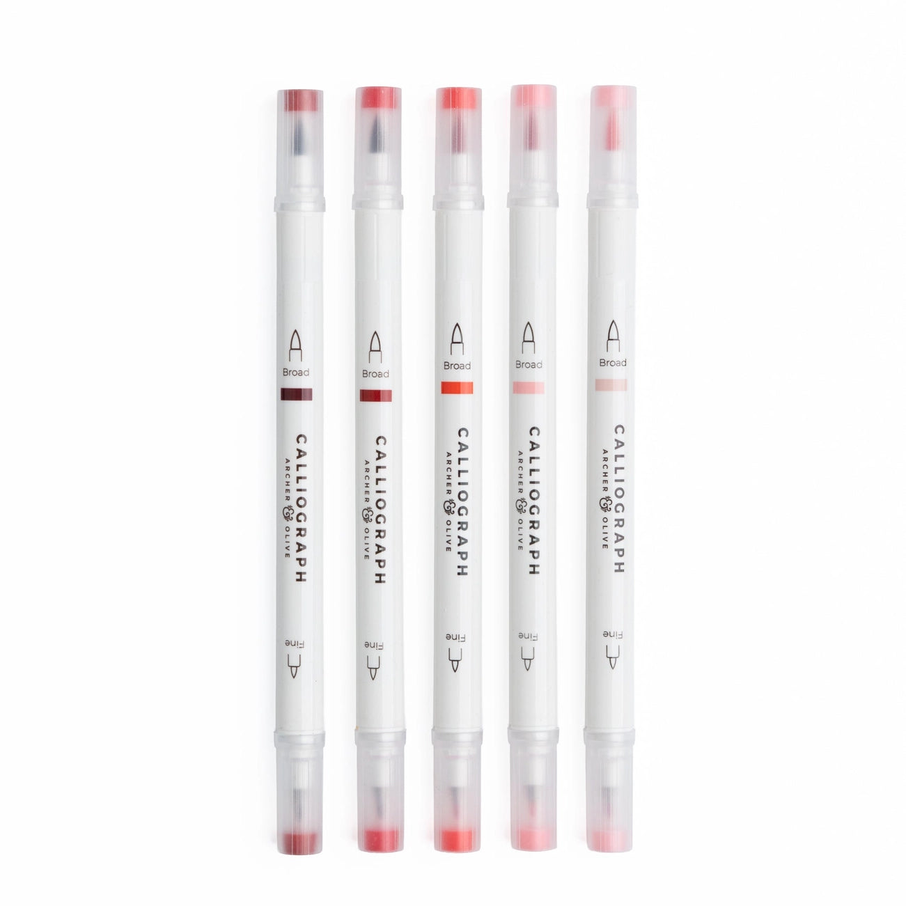 True Red Hues Calliograph Set of 5 | Archer & Olive