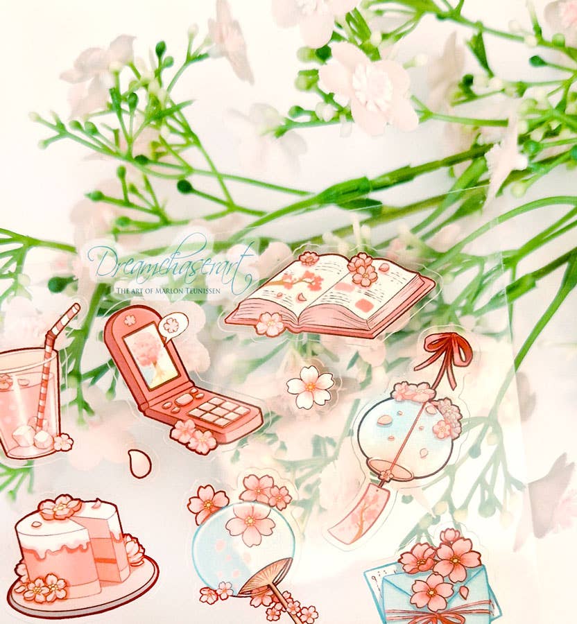 Sakura Clear Sticker Sheet | Dreamchaserart