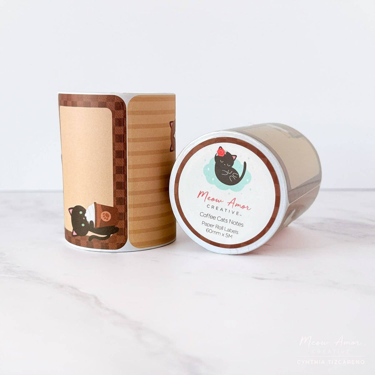 Coffee Cats Paper Roll Labels by Meow Amor Creative | Papertail Fox