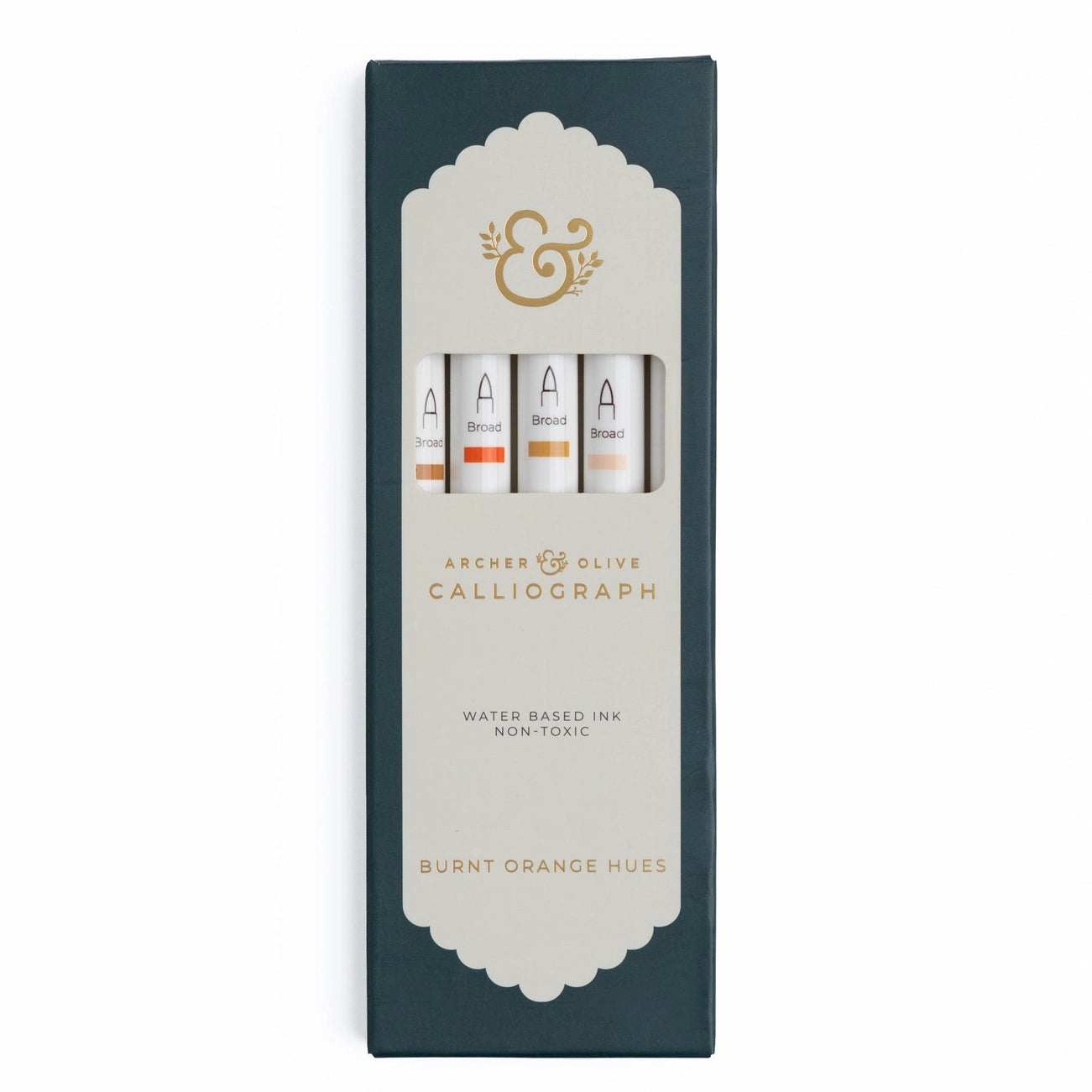 Burnt Orange Hues Calliograph Set of 5 | Archer & Olive