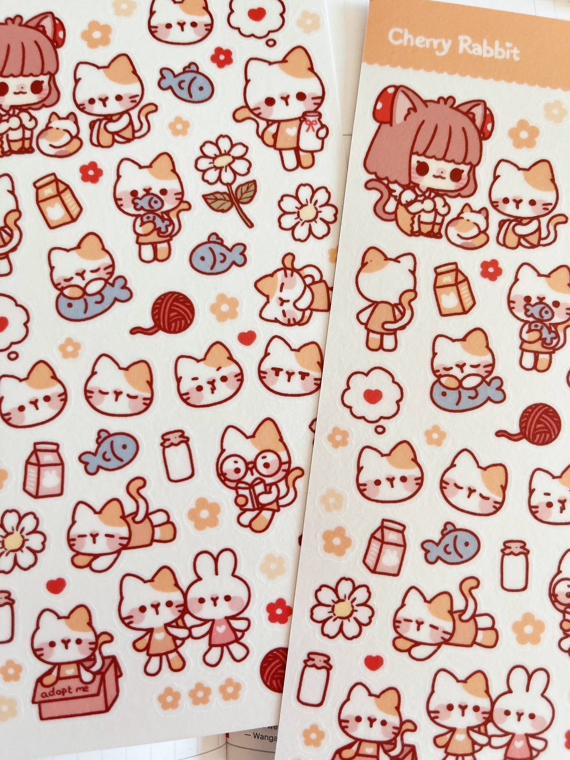 Cat Friends Sticker Sheet no.046 by Cherry Rabbit | Papertail Fox