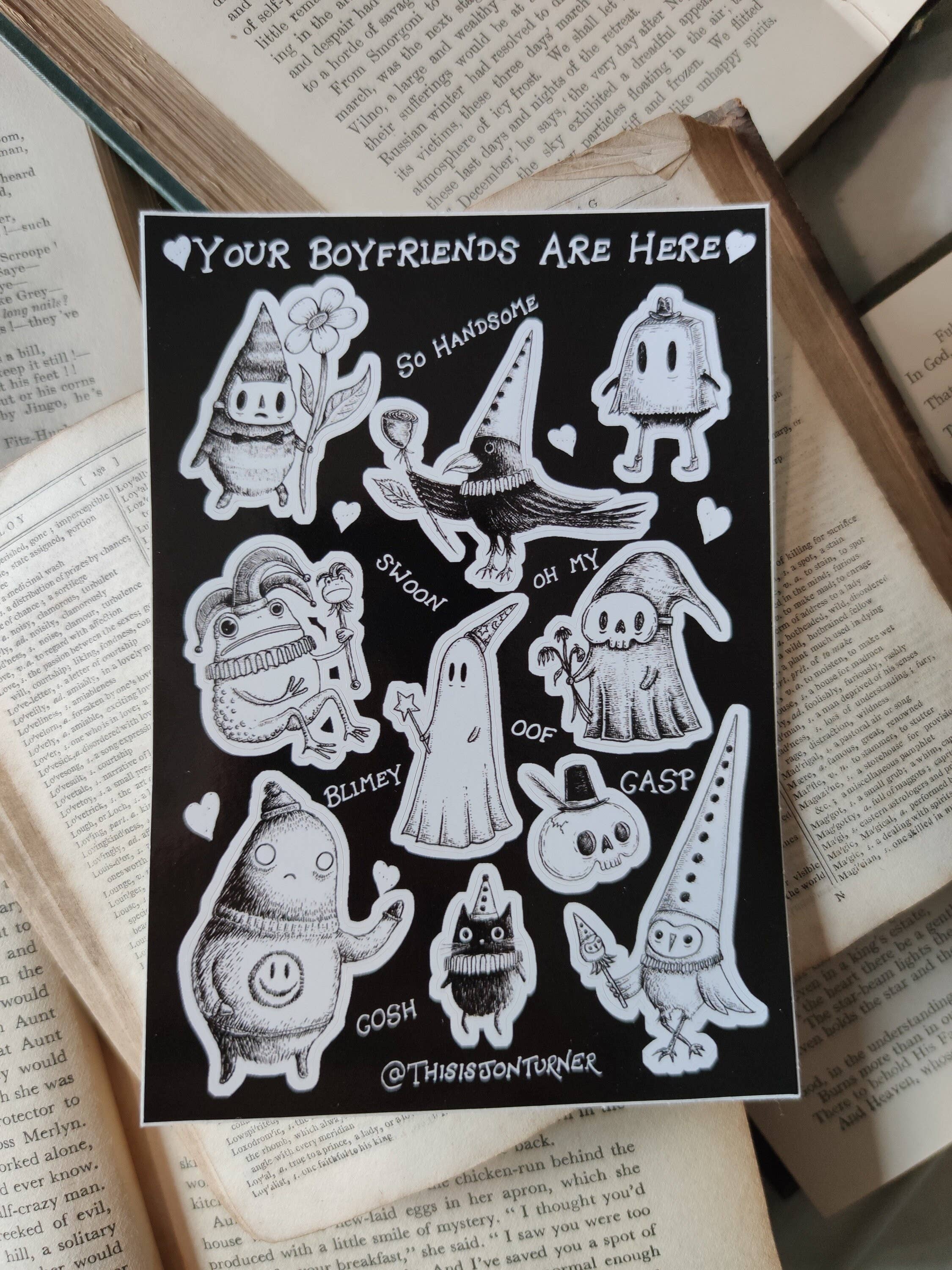 Your Boyfriends Are Here Fantasy Character Sticker Sheet by Jon Turner | Papertail Fox