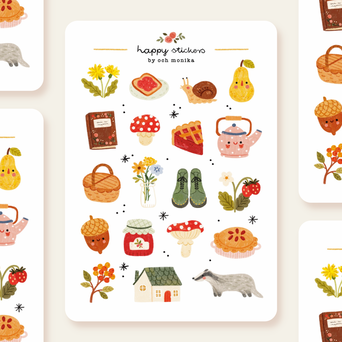 All Cozy Sticker Sheet by Och Monika | Papertail Fox