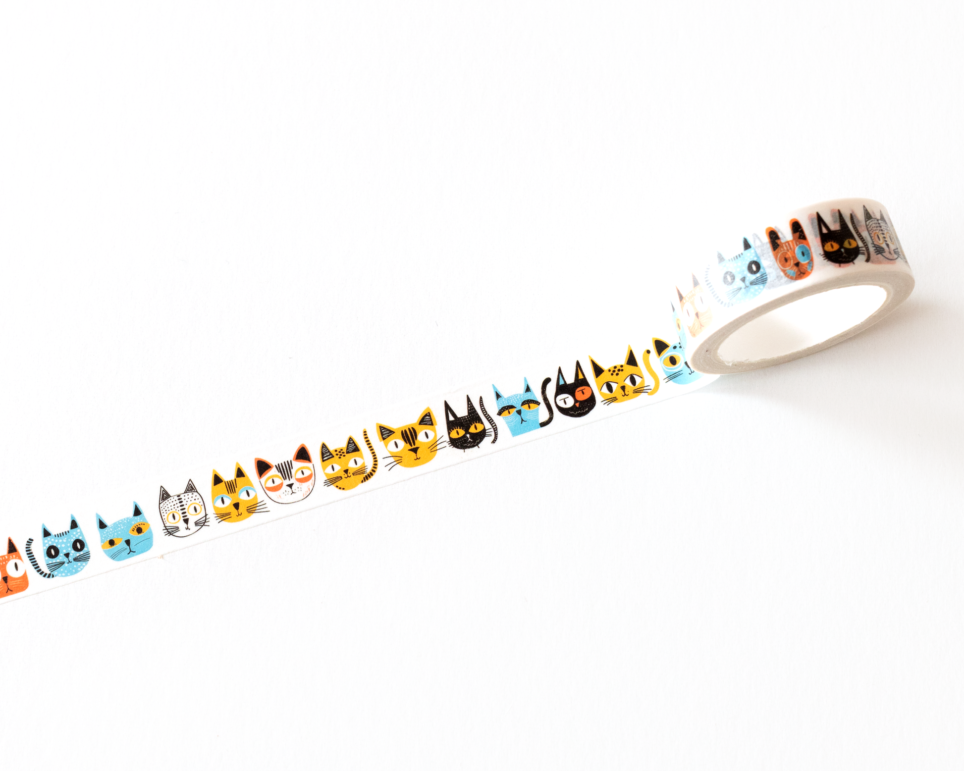 Colorful Cat Faces Washi Tape by RippleSplash Studio | Papertail Fox