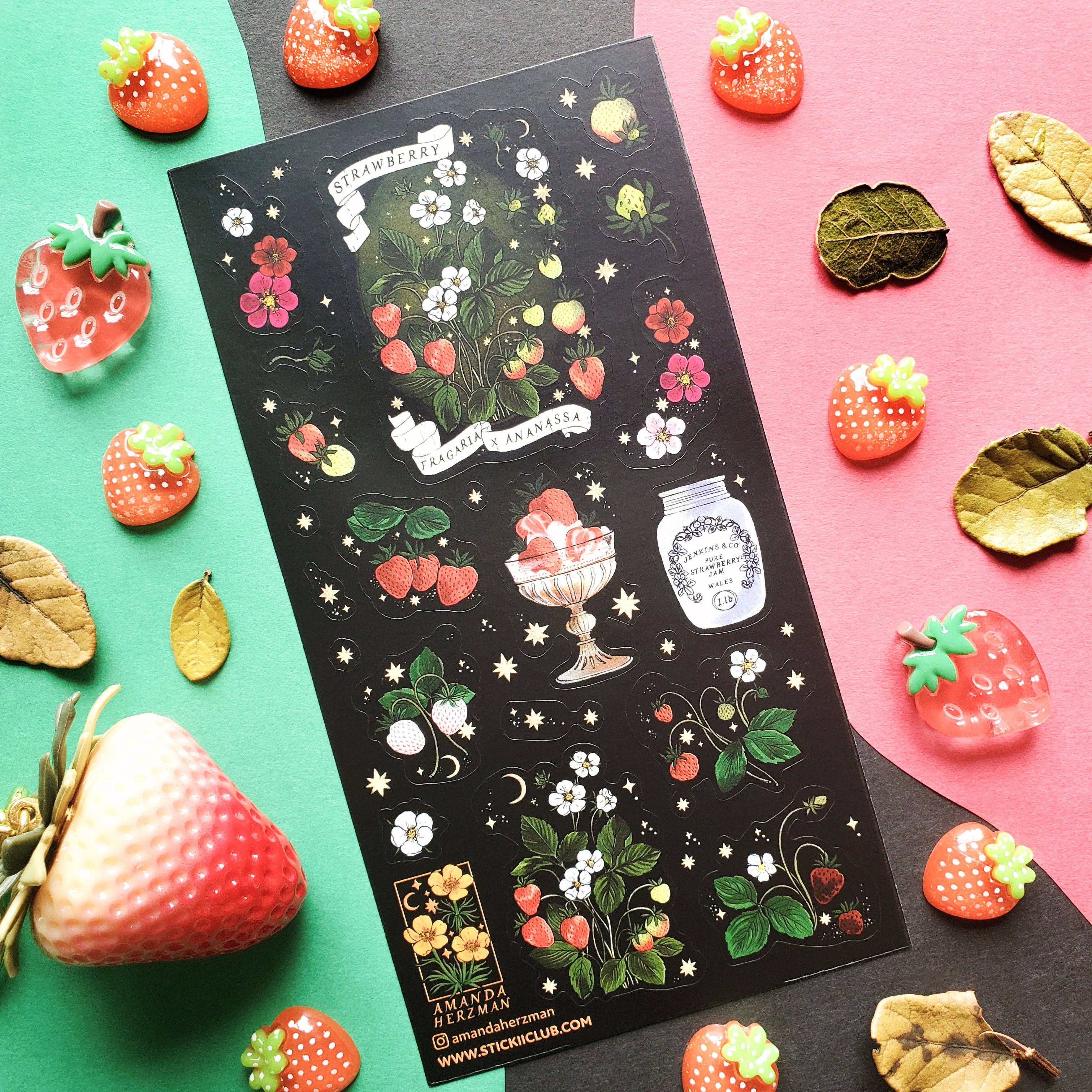 Enchanted Strawberry Botanica Sticker Sheet | Stickii