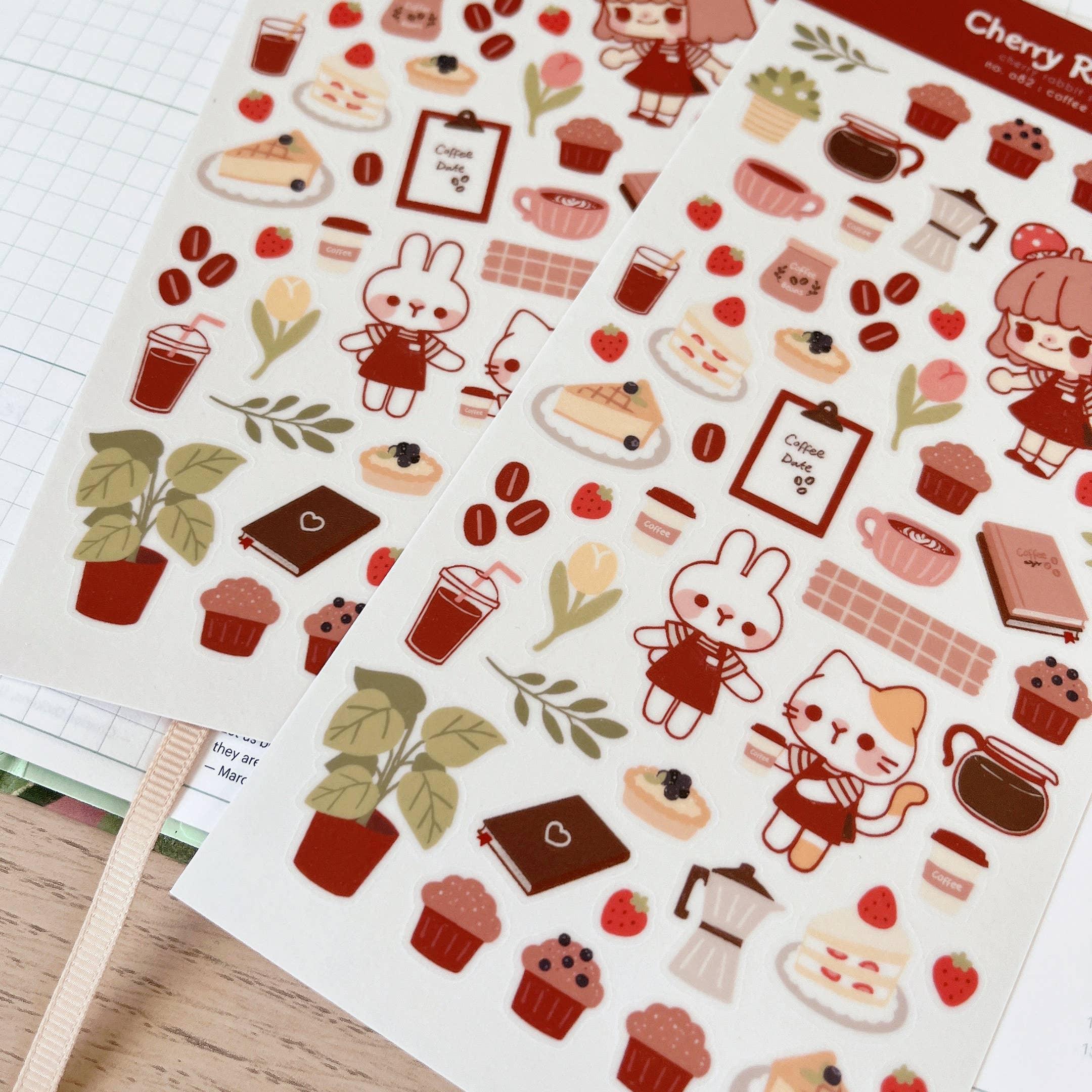 Coffee & Cake Sticker Sheet no.082 - Papertail Fox