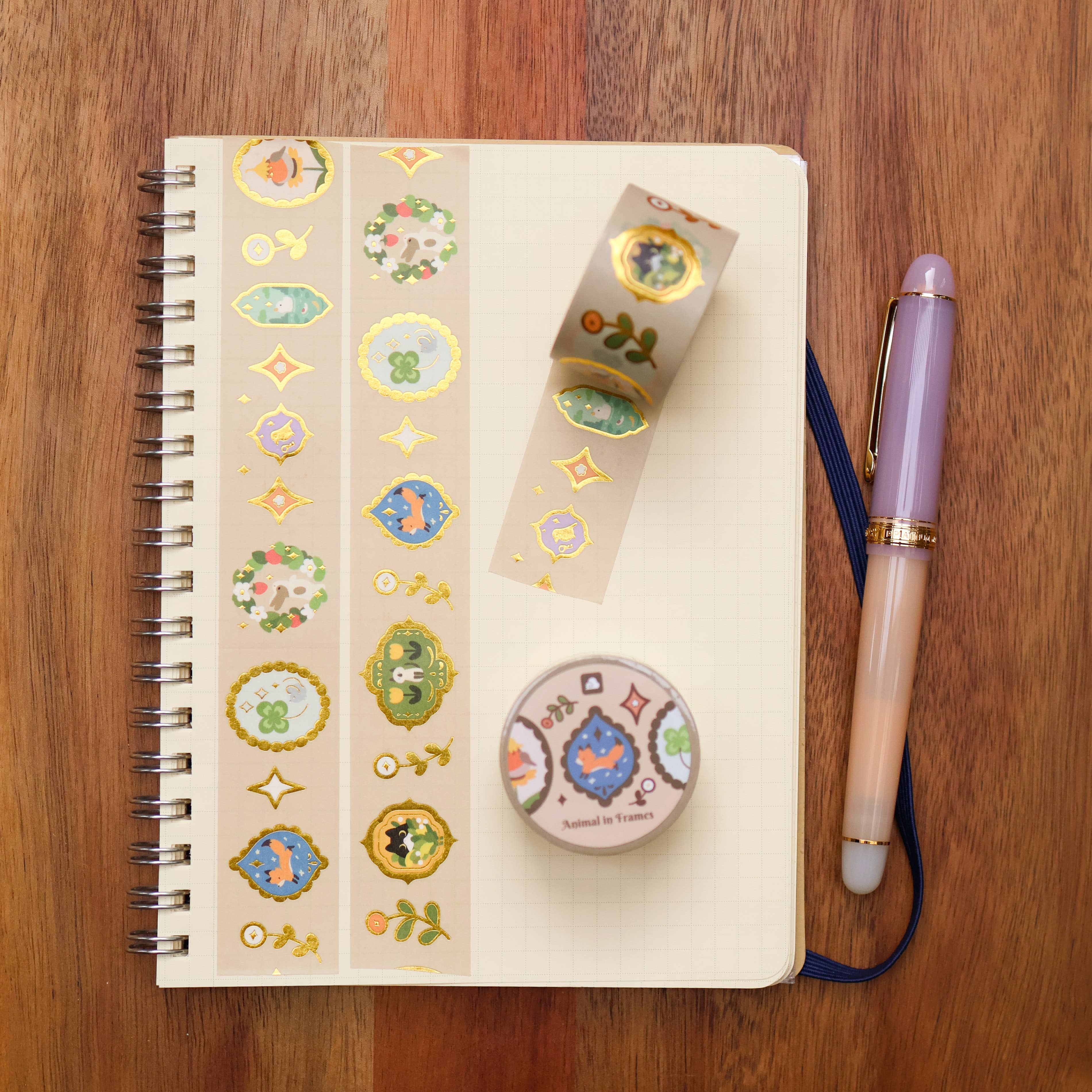 Thousand Skies Animal in Frames Washi Tape - 25mm Foil Accents Animal Theme