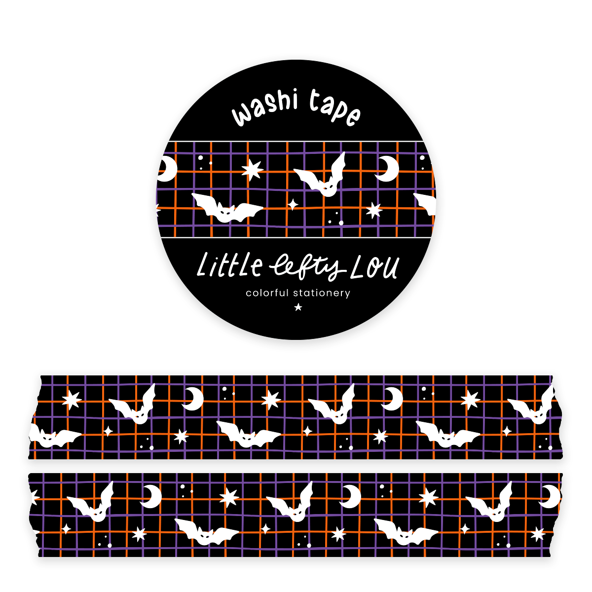 Bat Grid Washi Tape by Little Lefty Lou | Papertail Fox