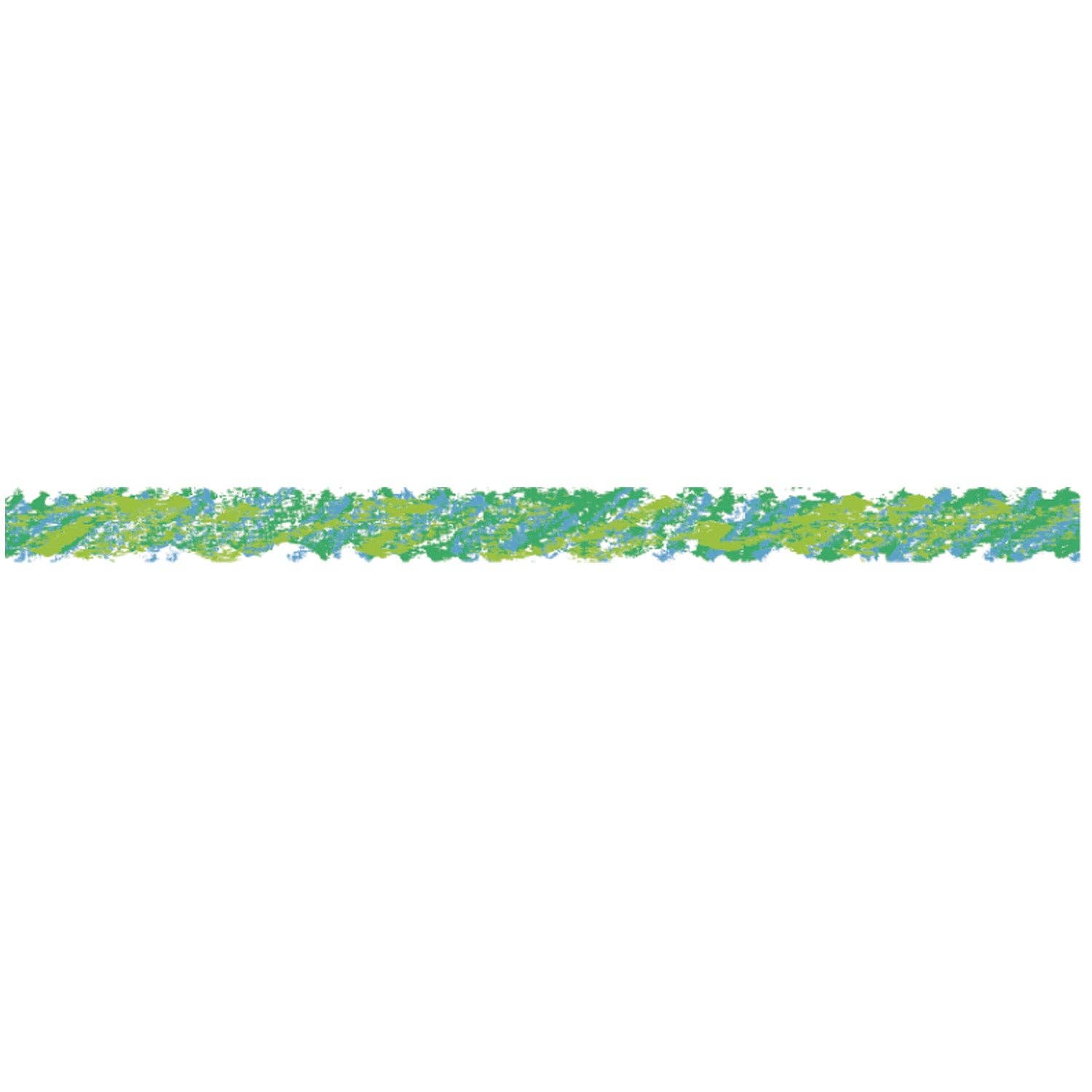 PLUS Deco Rush Tape in Pencil Marking Green design showing a textured green crayon-style underline