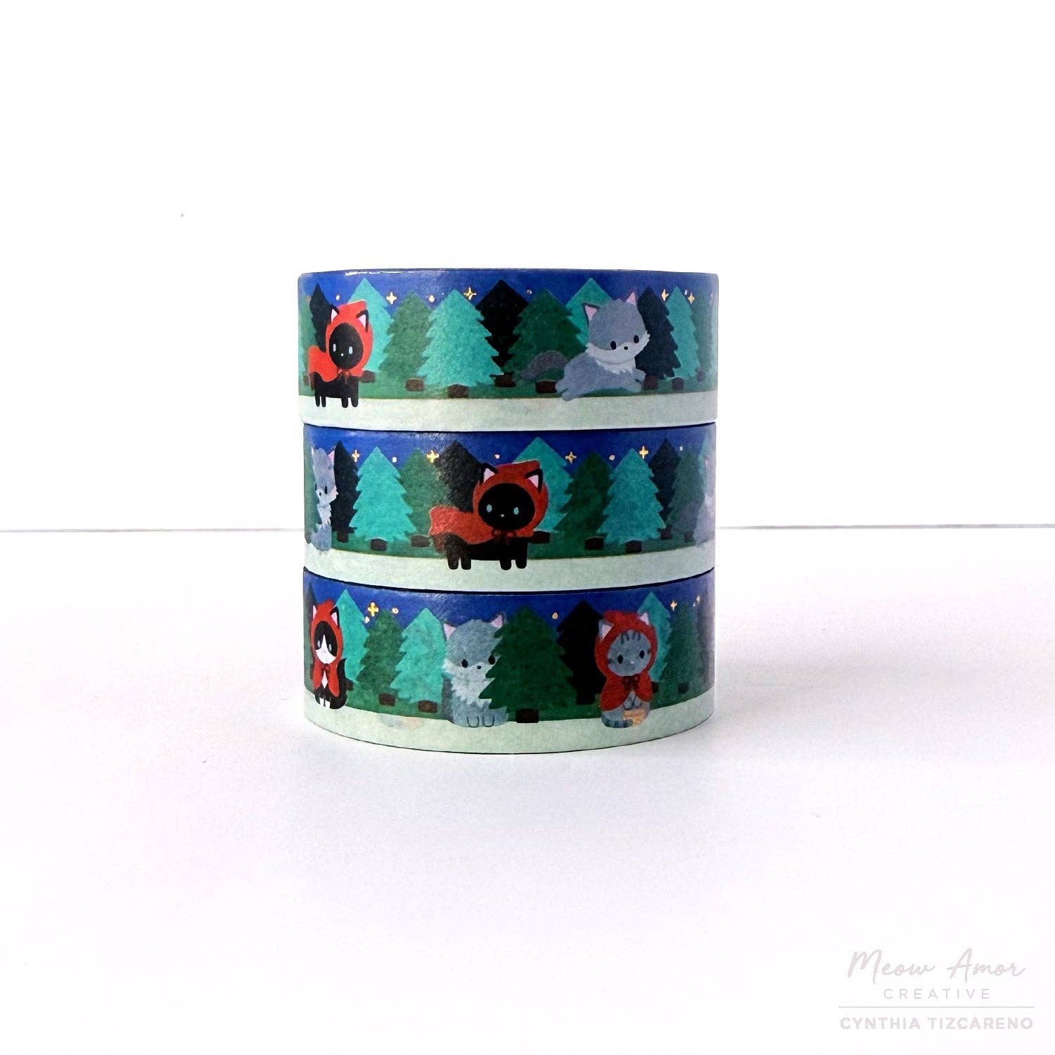 Red Riding Hood Cat Washi Tape | Meow Amor Creative