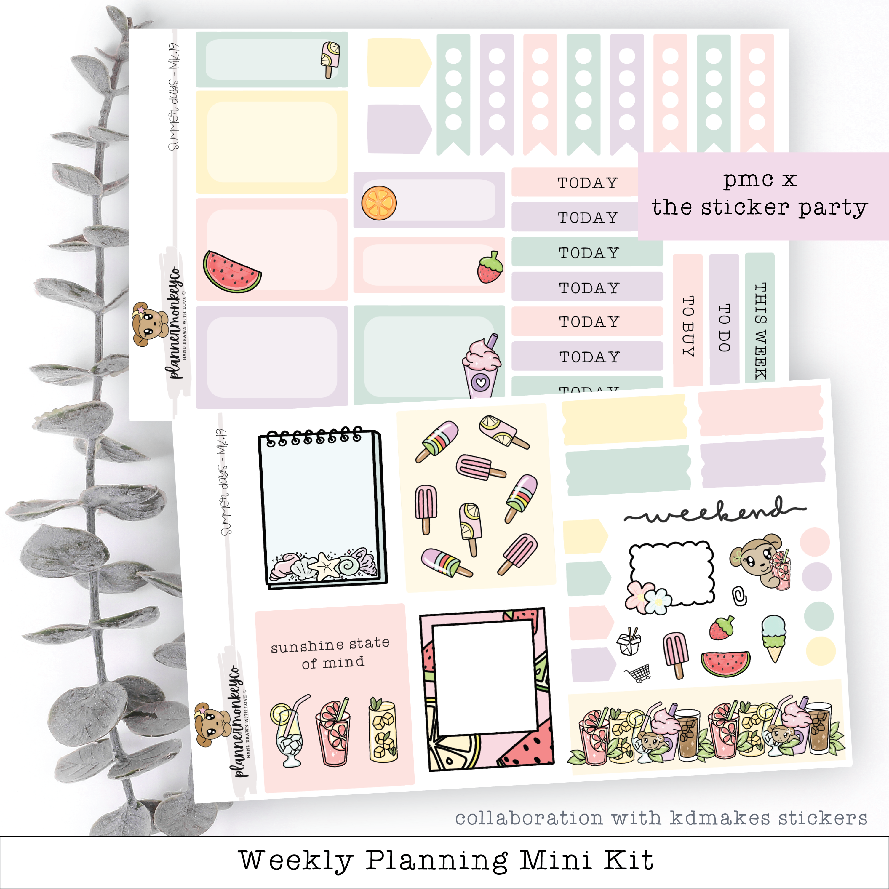 Summer Days Weekly Planning Mini Kit | Planner Monkey Co