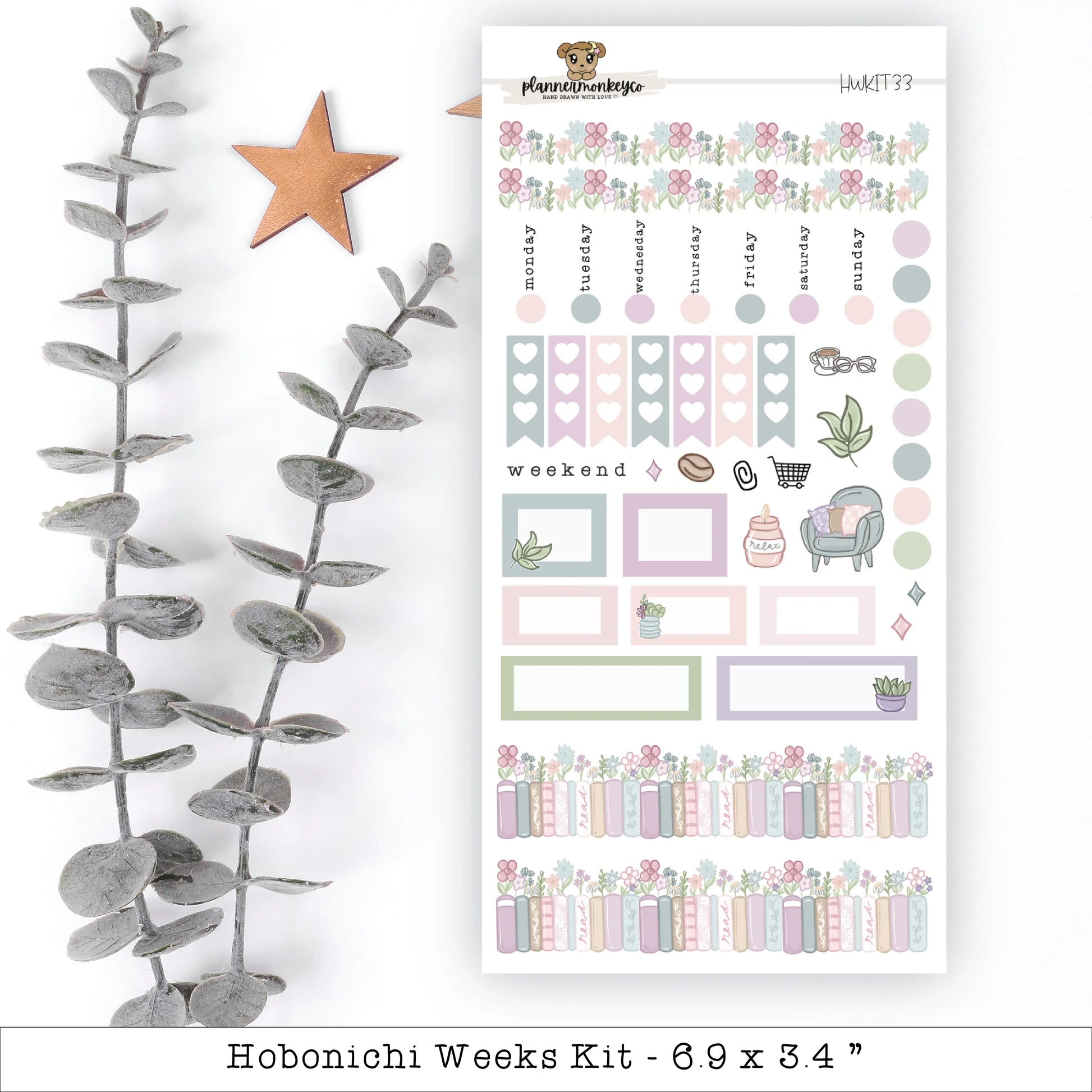 Late Spring Bloom Hobonichi Weeks Sticker Sheet | Plannermonkeyco - Papertail Fox