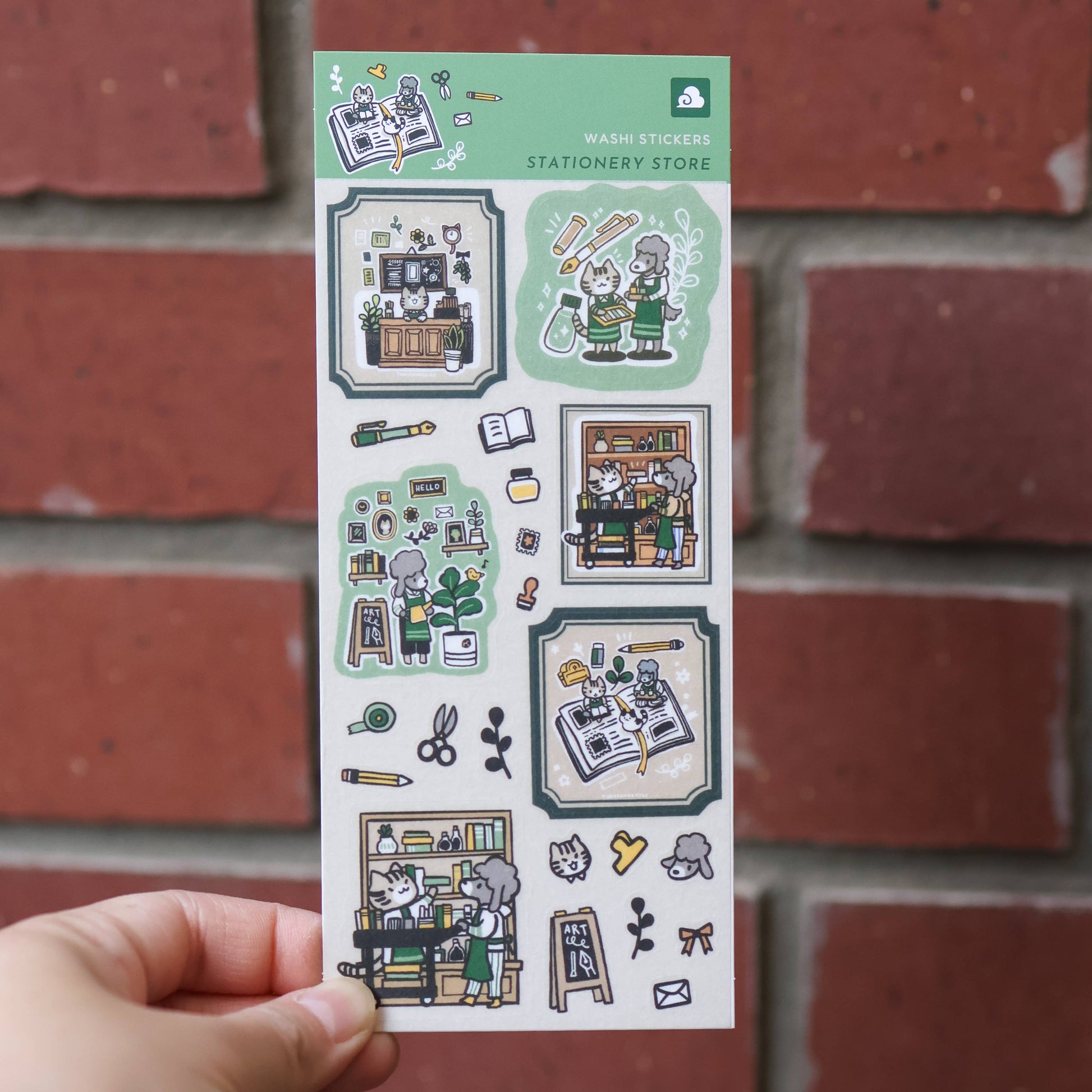 Stationery Store Washi Sticker Sheet by Thousand Skies | Papertail Fox